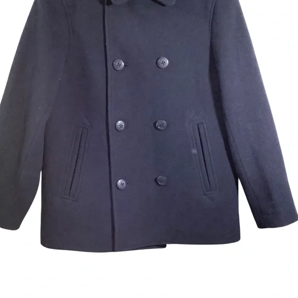 Crewcuts Girls Wool Blend Classic Peacoat Navy Blue Double Breasted